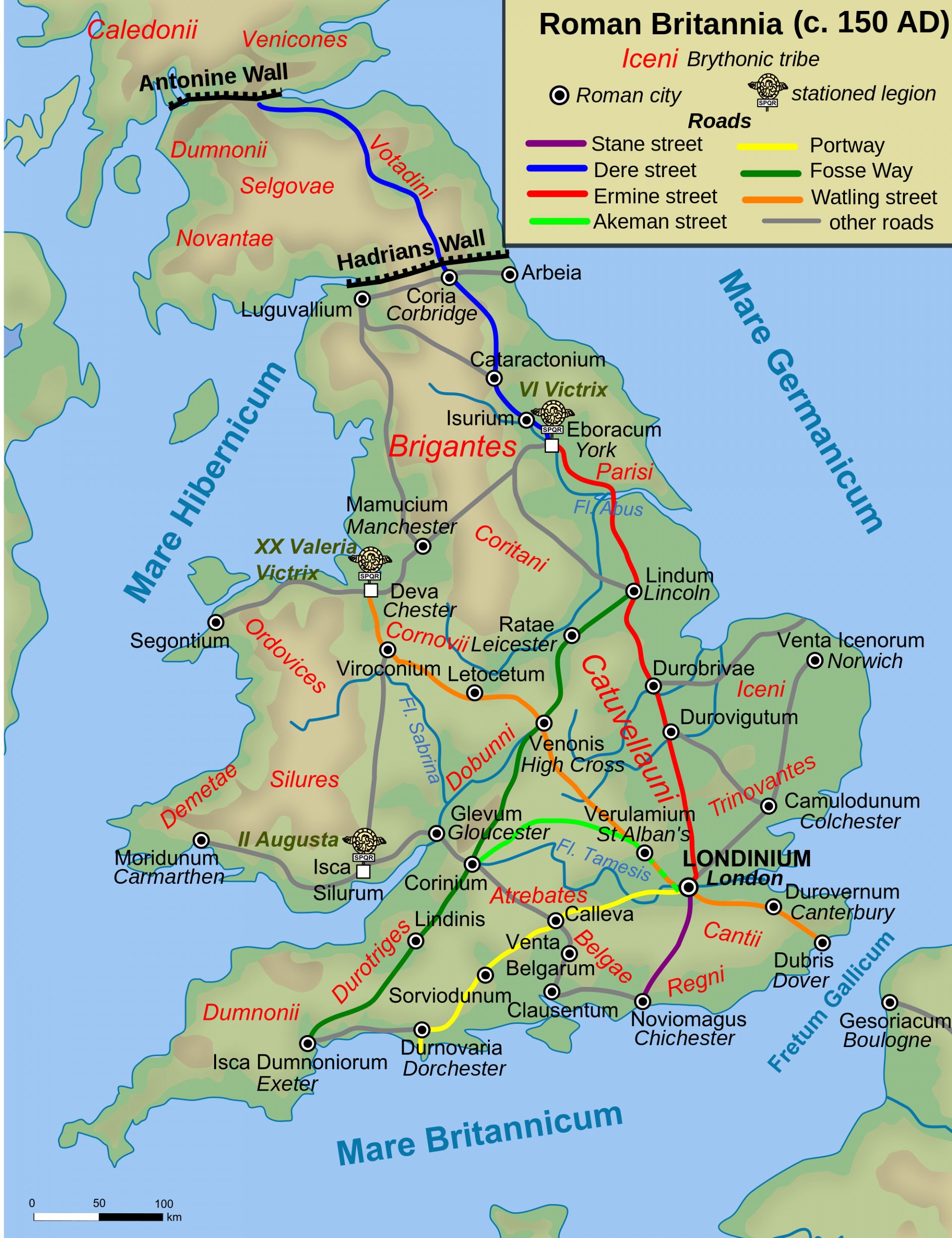 Roman Roads of Britain © Wikimedia (CCL)