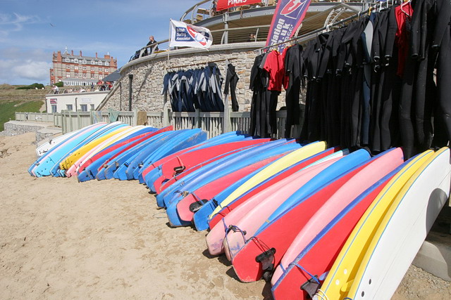 Surfing school at Fistral