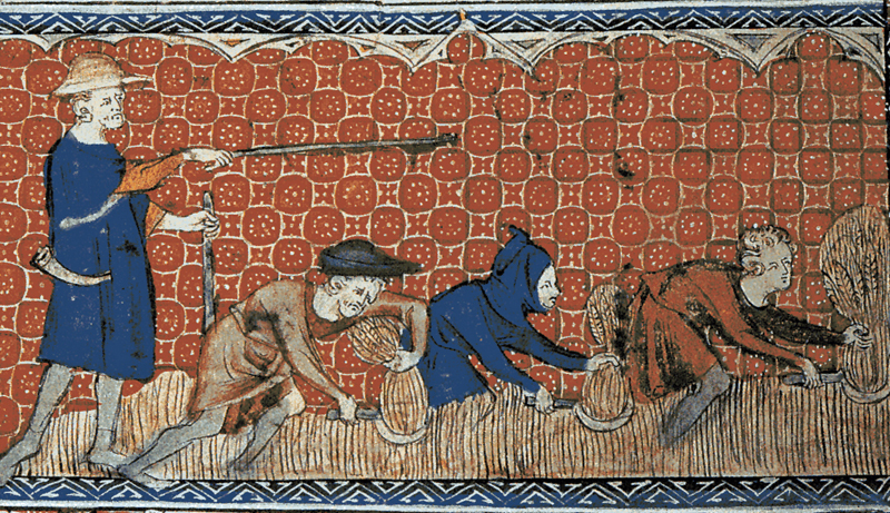 Reeve and serfs (c.1310)