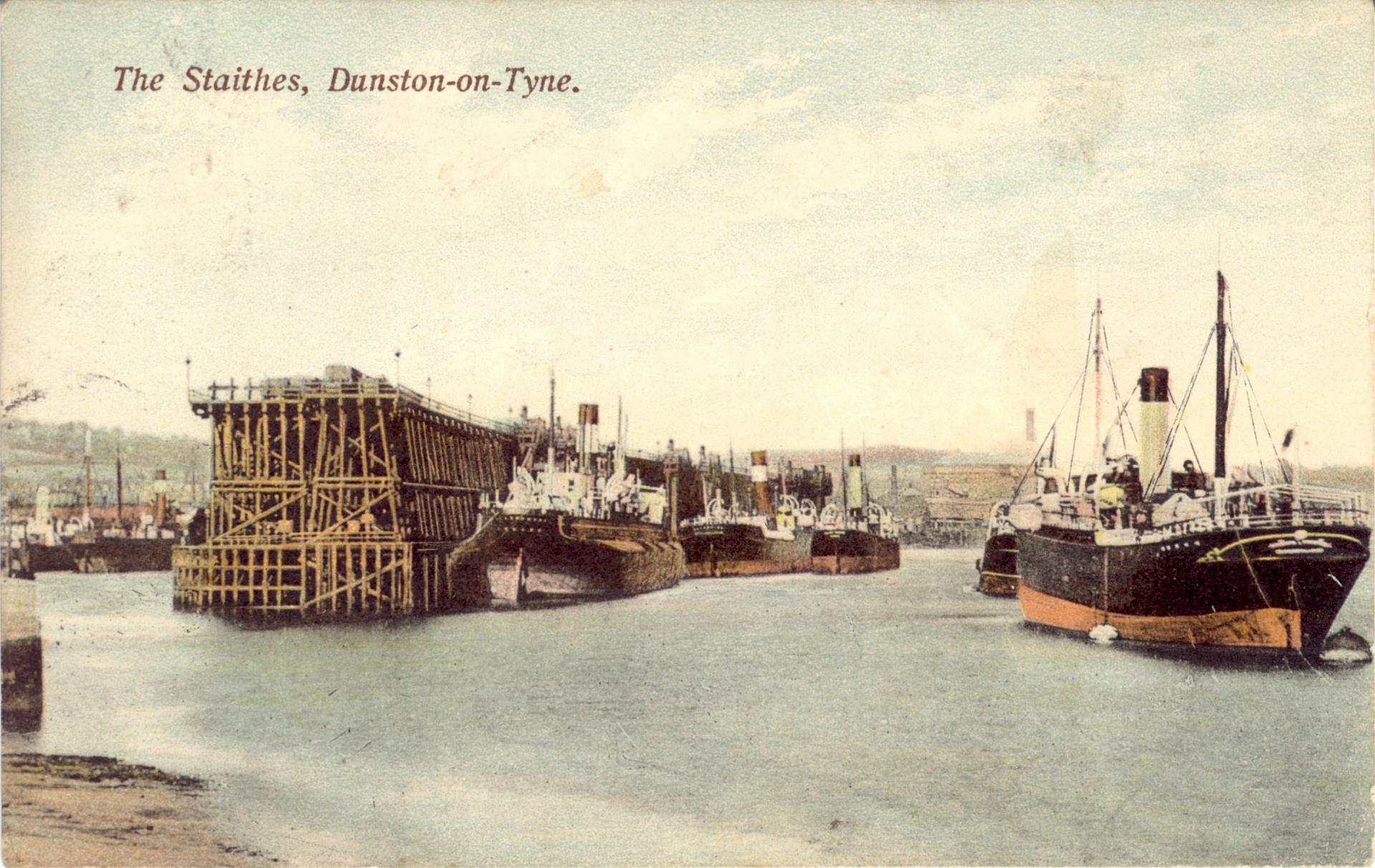 Dunston Staiths with coal boats 