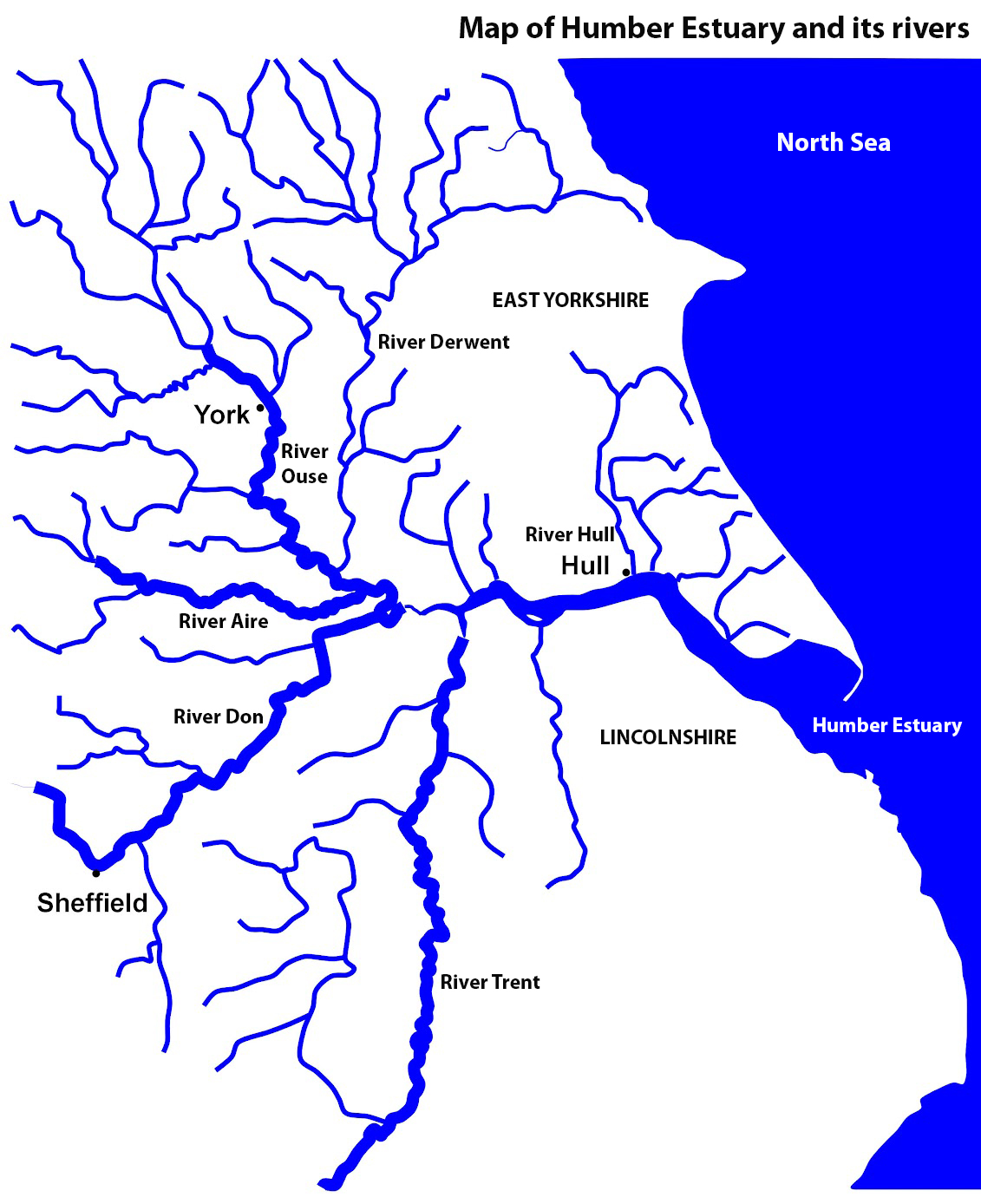 map of Humber Estuary