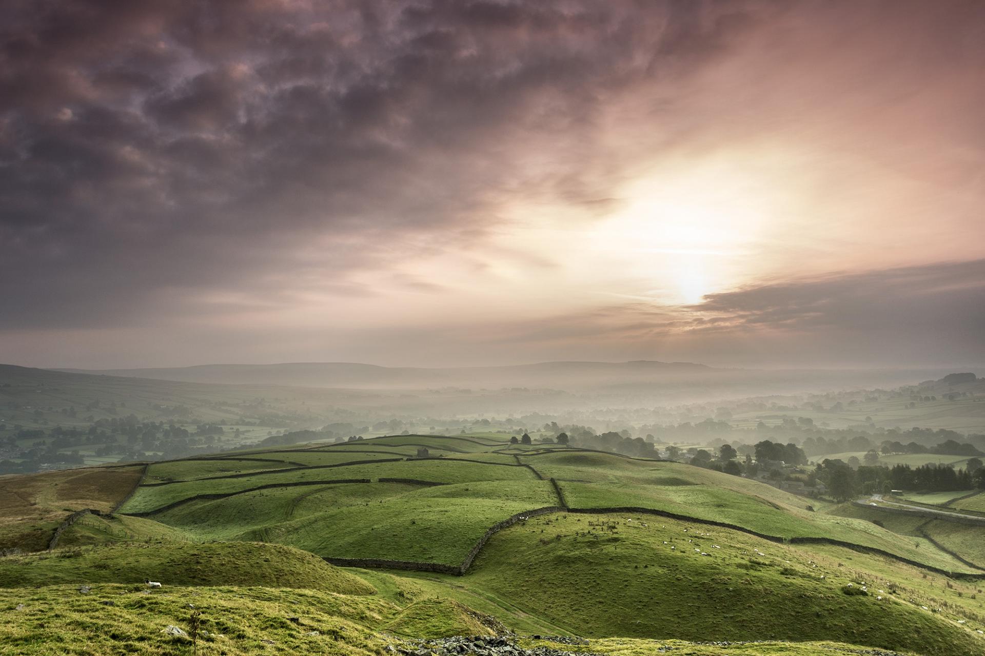 Views across the patchwork fields and drystone walls of Teesdale © David Forster