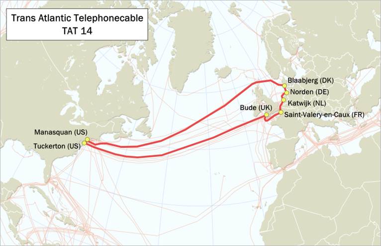 TAT 14 cable map